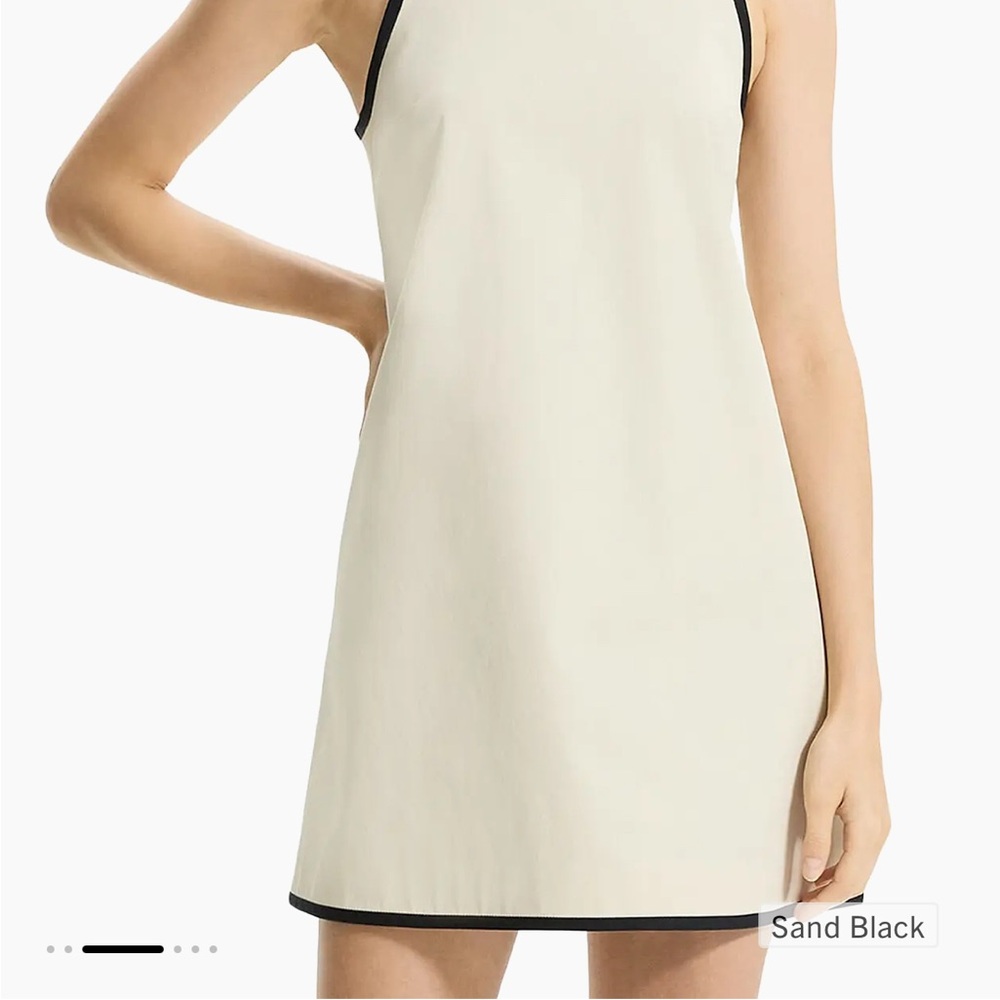 Theory Navy Cotton-Blend Shift Dress